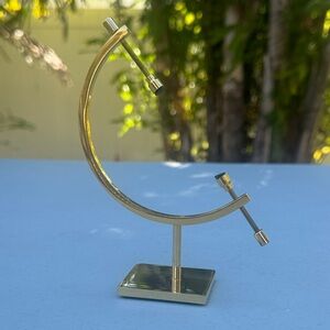 Vintage Brass Caliper Display Stand, Sphere Globe Holder 5.5” Inches